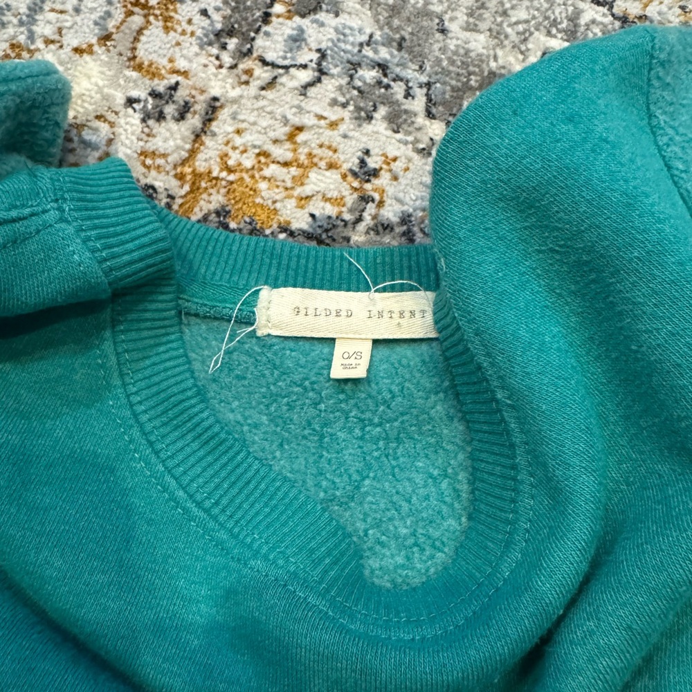 Gilded Intent Teal Crew Neck Sweater